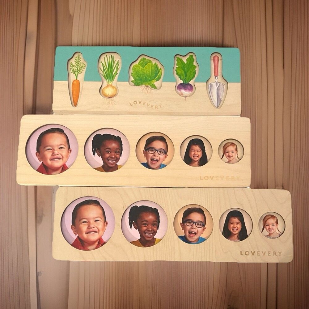 Lovevery 13-15 Months Circle of Friends Puzzle + 2 Boards Montessori Wood Lot